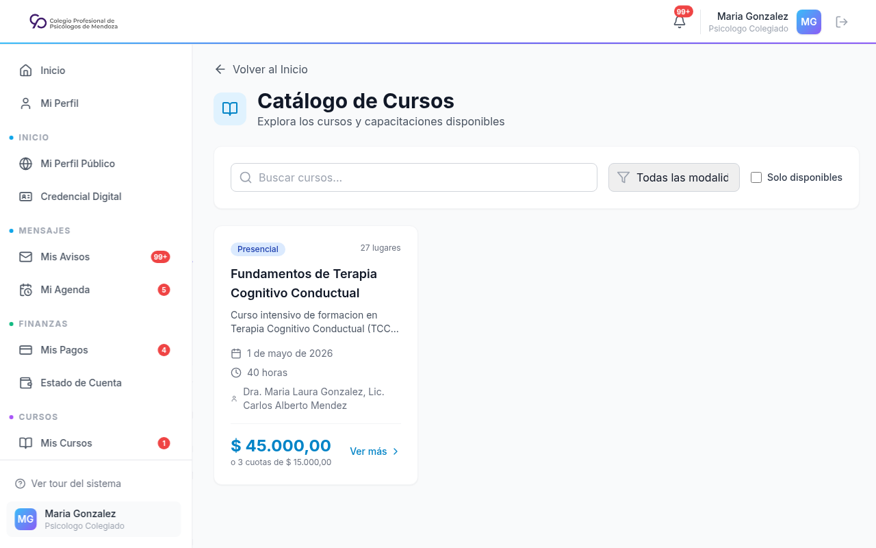 Formación, cupos y certificados.